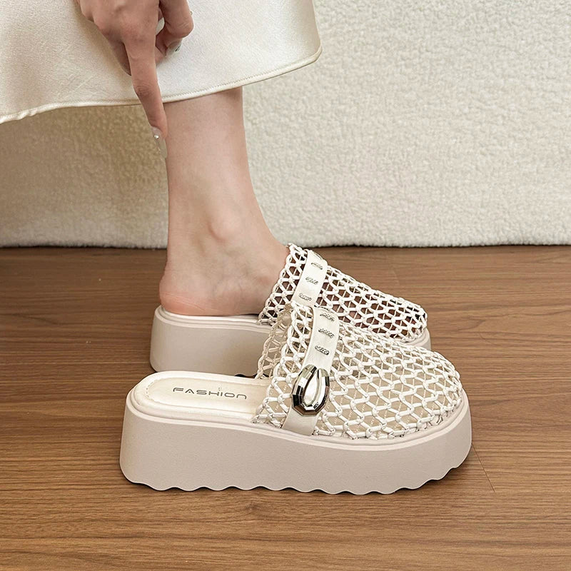 2026 Women's Summer Closed Toe Hollow Out Breathable Comfortable Heel Zpaxo