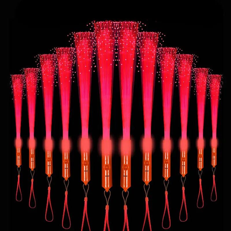 LED Fiber Optic Stick Wands Bulk Light Up Sticks Flashing Glow 3
