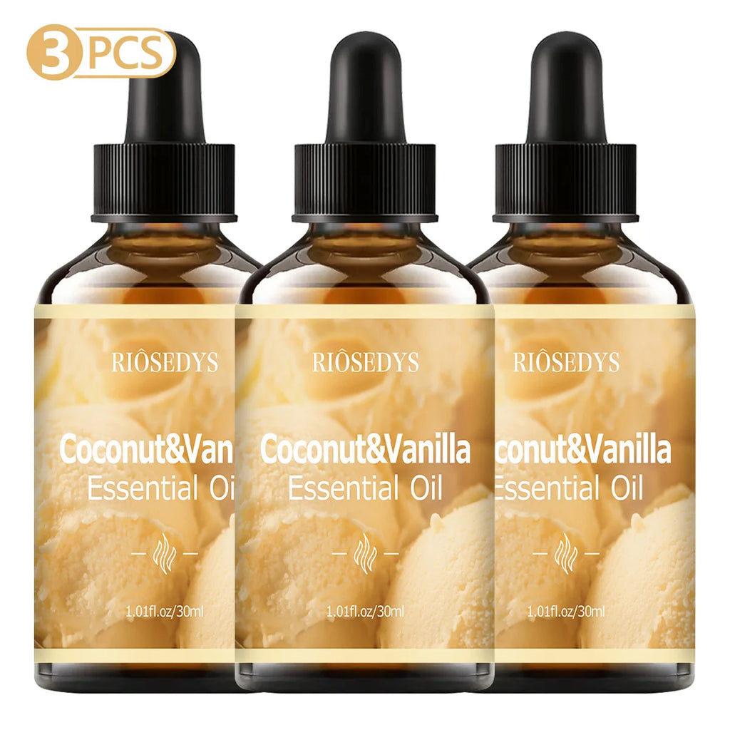 COCONUT&VANILLA Essential Oil Natural Fragrance Suitable Body Massage Zpaxo COCONUTVANILLA 3pcs 30ml