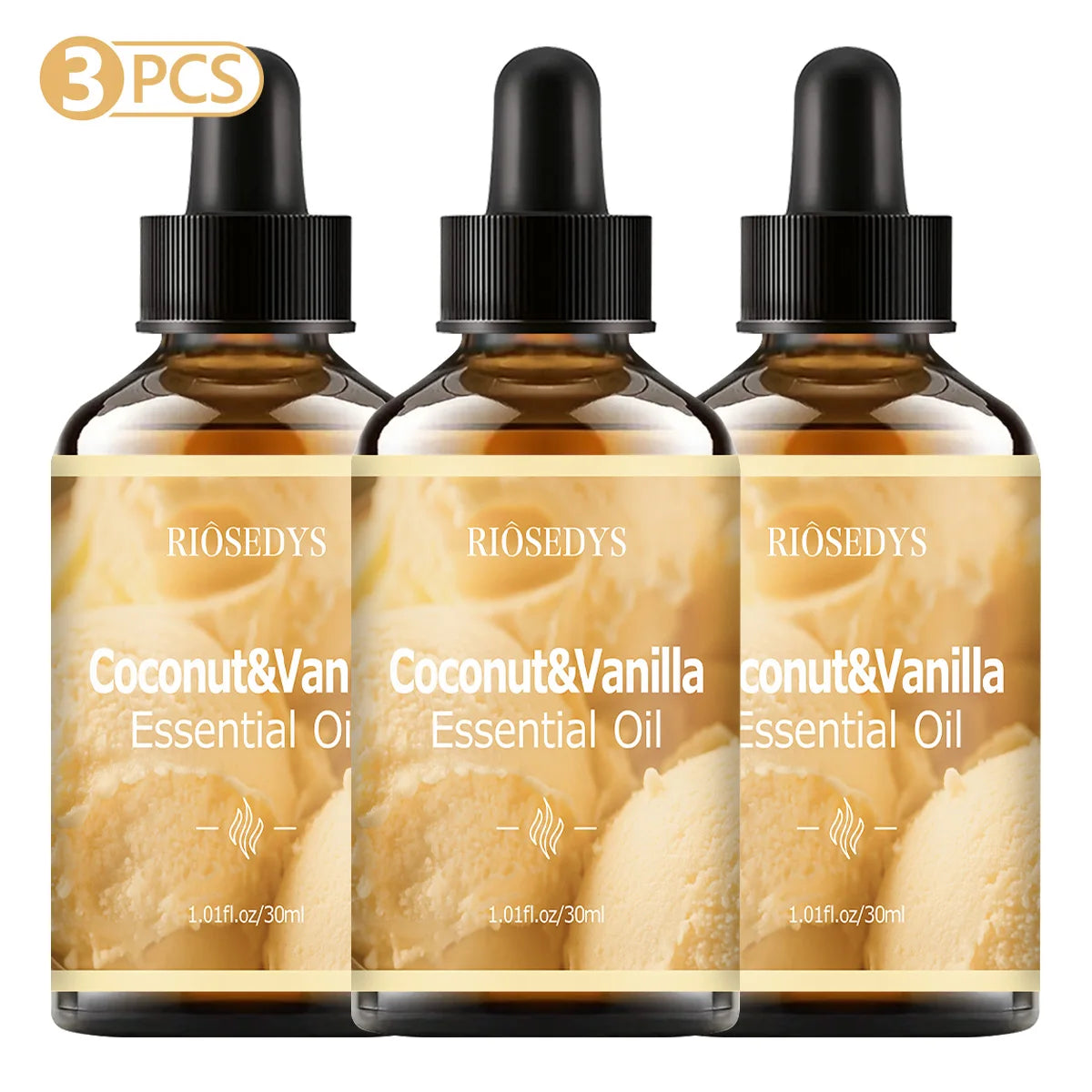 COCONUT&VANILLA Essential Oil Natural Fragrance Suitable Body Massage Zpaxo COCONUTVANILLA 3pcs 30ml