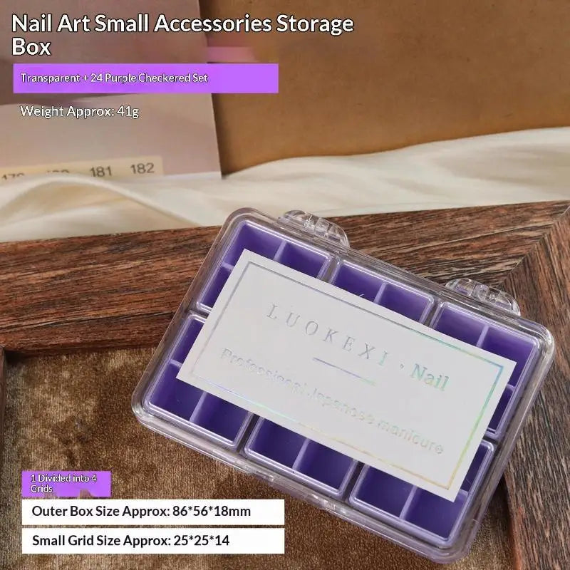M24Grids Nail Decoration Accessories Storage Box Transparent Jewelry Zpaxo A5