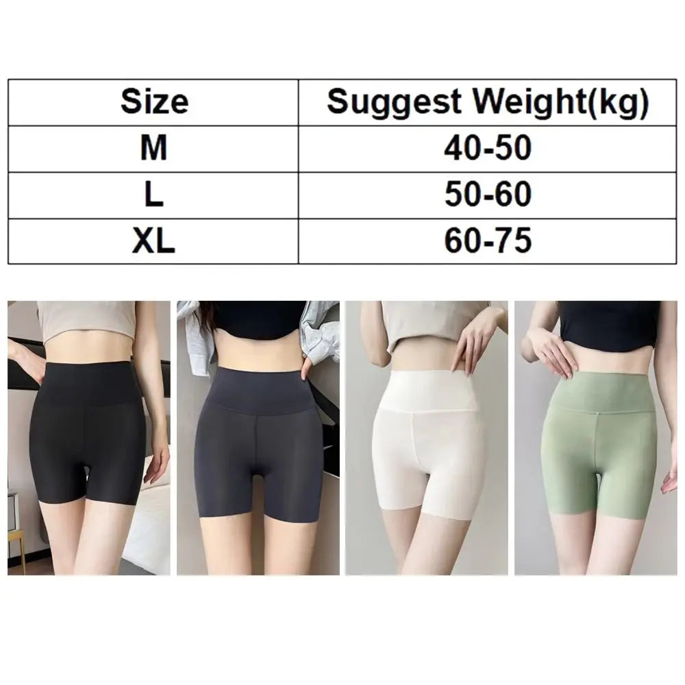 1Pcs Nylon Knitted Safety Shorts Butt Lifting Three-Quarter Length High Waist Pants Thin Sexy Shark Short Bottoming Pants Zpaxo