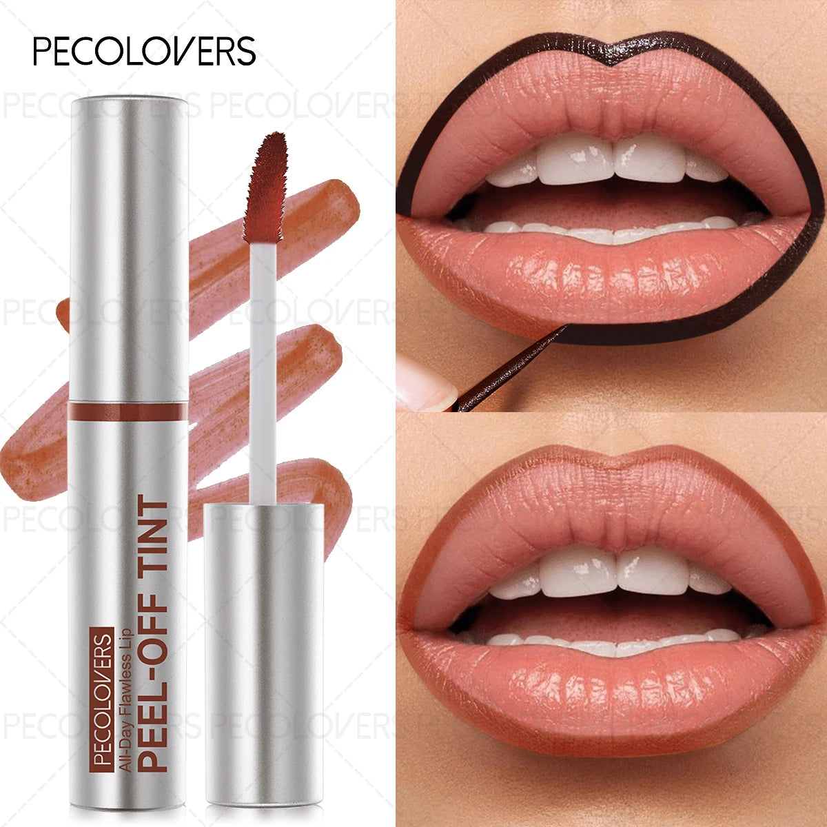 1 pc Waterproof Lip Liner Peel Off Tattoo Lipgloss Waterproof Long Lasting Matte Lip Tint Brown Contour Tear-off Lips Stain Zpaxo