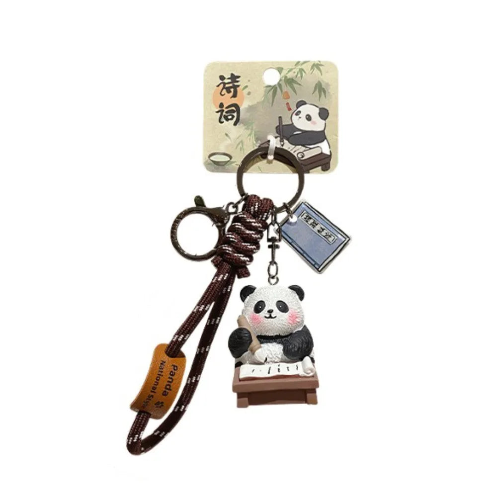 Lovely Cartoon Panda Keychain Chinese Style Bag Hanging Panda Dolls Pendant Ornaments Kawaii Car Key Ring Gifts Zpaxo Style 6