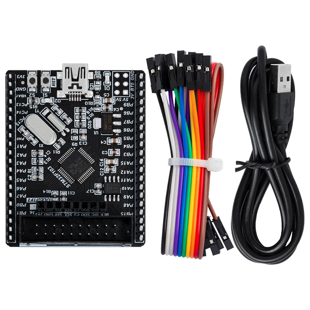 ‌STM32F103C8T6 Cortex-M3 Evaluation Board – 72MHz ARM MCU with 64KB Flash, USB 2.0, CAN & Motor Control PWM | Integrated ST-Link Zpaxo STM32F103C8T6