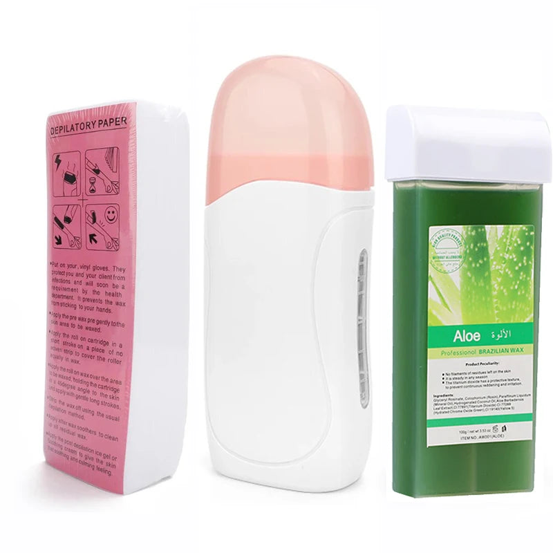 Roll-On Electric Waxing Kit – Hair Removal for All Skin Types Roll-On Waxing Kit Zpaxo 072-W-Aloe US Plug