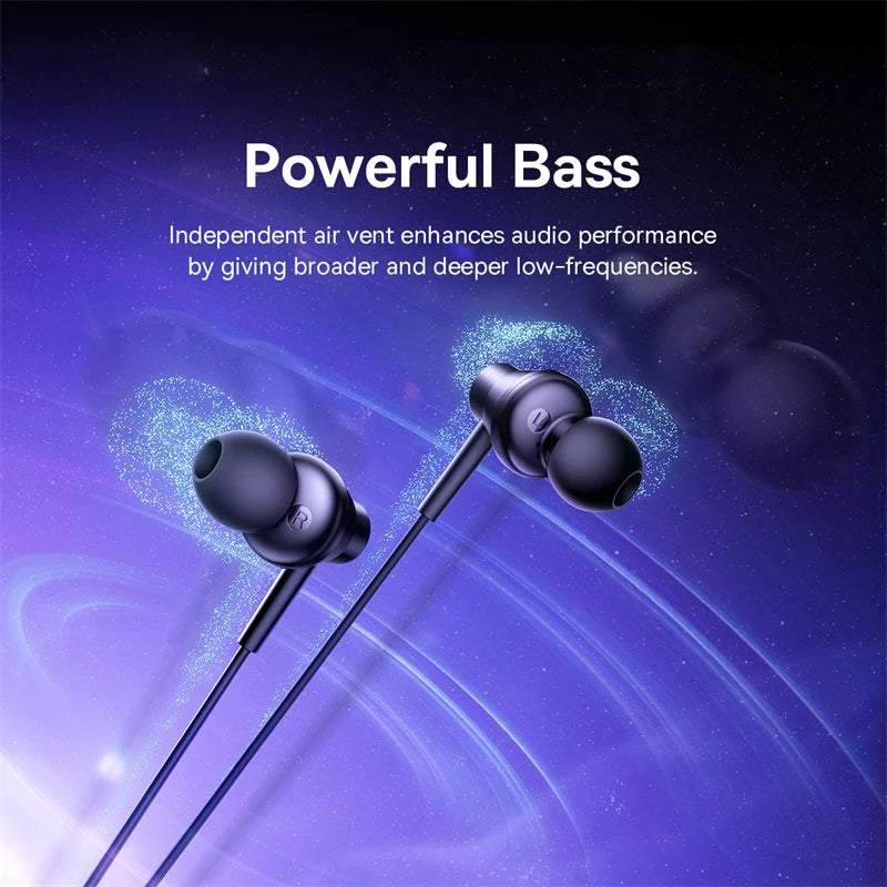 Baseus Encok HZ11 CZ11 In-ear Wired Earphones Powerful Bass Type-c