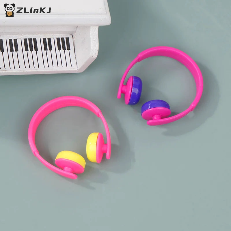 ▶5Pcs Mini Headphones Toys Gifts DIY Sunglasses Straw Hat Scarf Jewelry Accessories Decoration Zpaxo