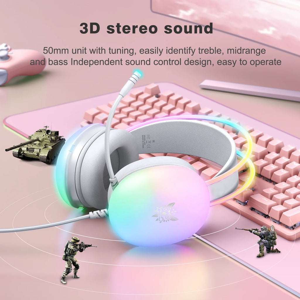 AyeBeau RGB Wired Gaming Headset with Mic – PC, Phone & Console Gaming Headset Zpaxo
