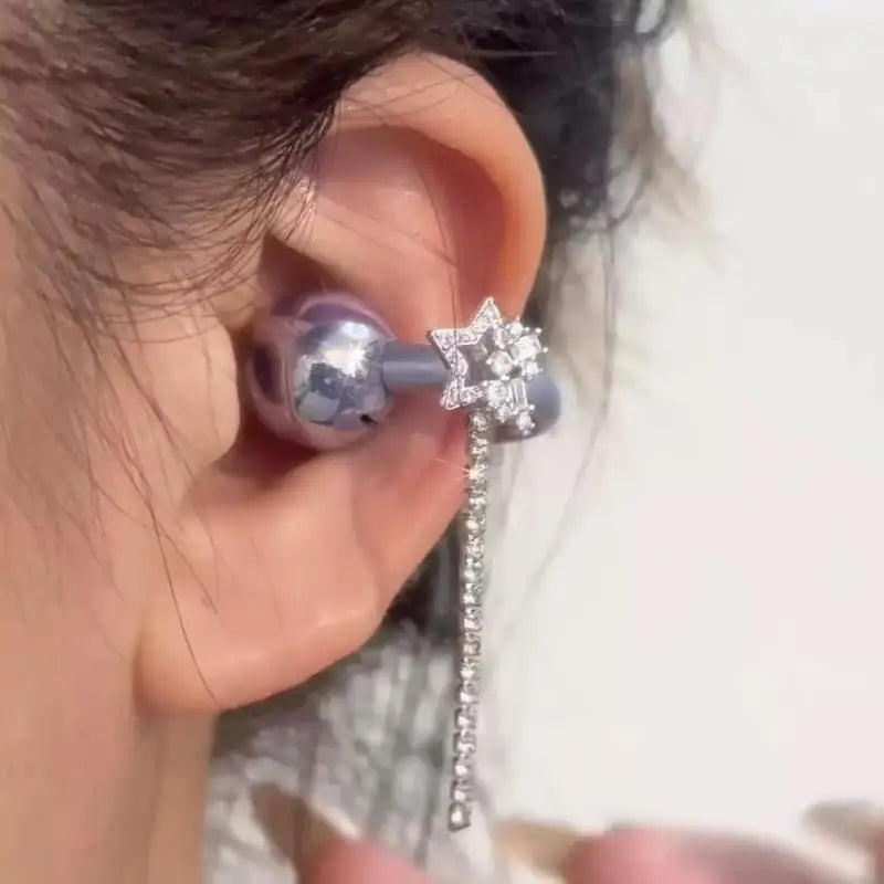 Rhinestone Star Earbud Clips – Bling Wireless Earphone Jewelry
