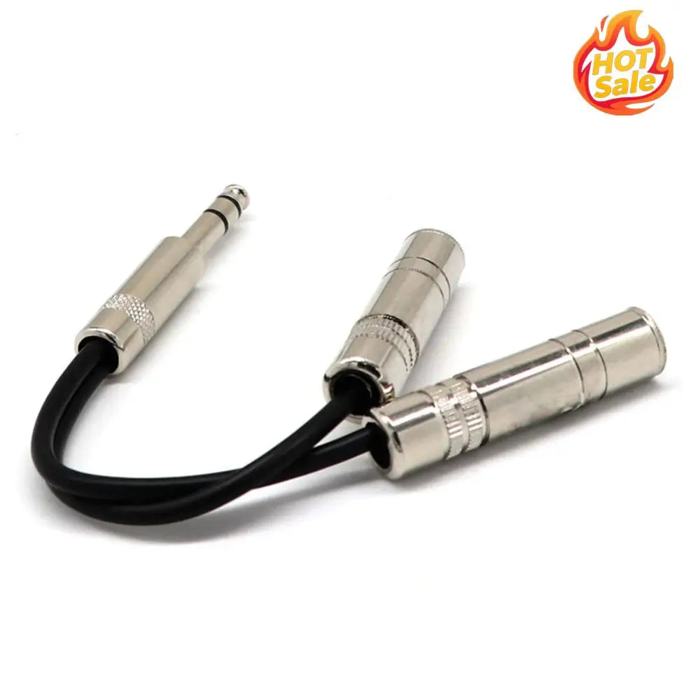 6.35mm Jack Stereo Splitter Cable Male to 2X Plug 1/4 inch Audio Adapter Y Cord Zpaxo