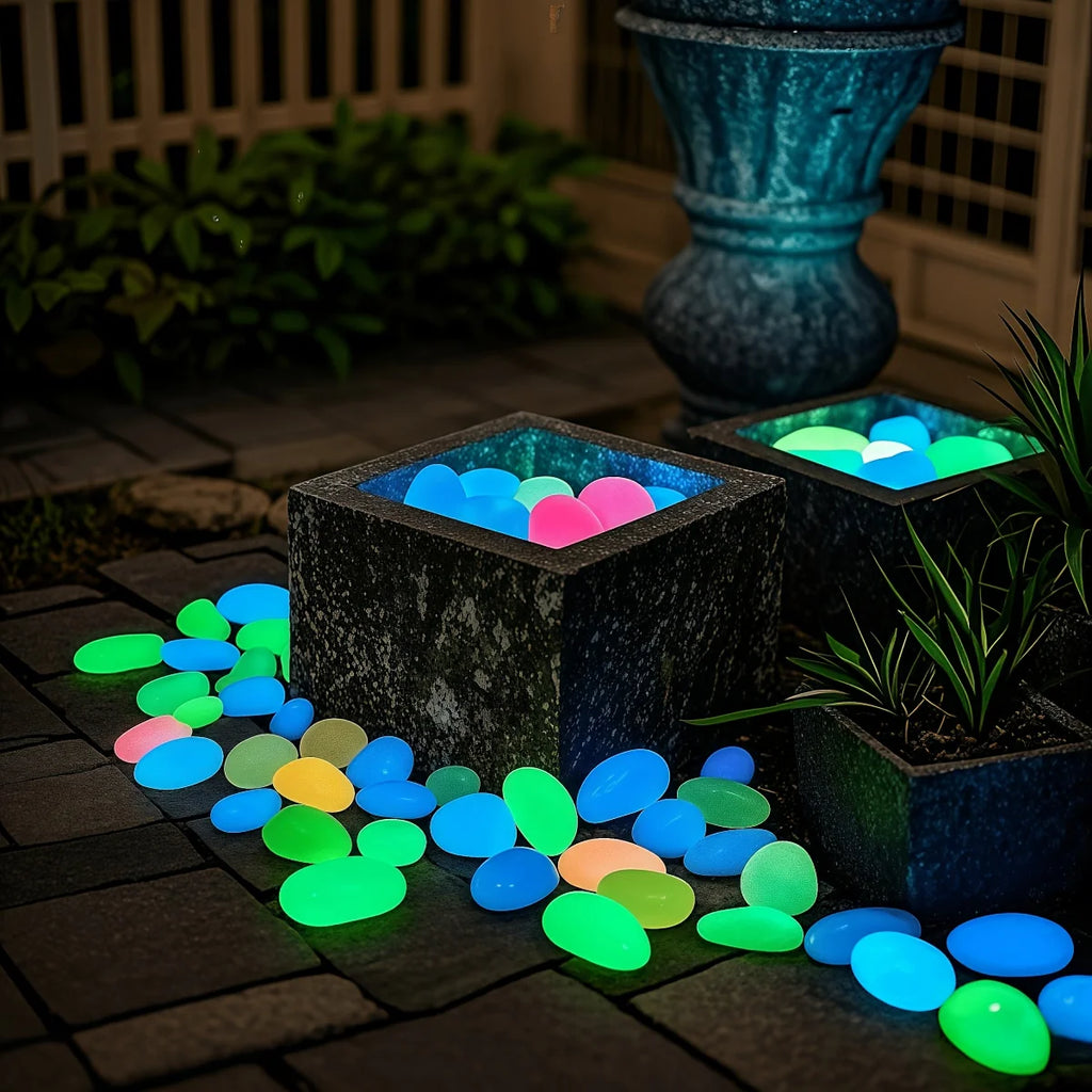 Oversized Glowing Resin Stones Large Bright Luminous Stone Garden