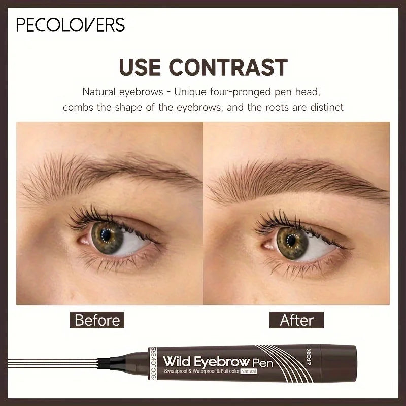 6 Colors Eyebrow Pen Waterproof 4 Split Tip Eyebrows Tattoo Liquid Zpaxo