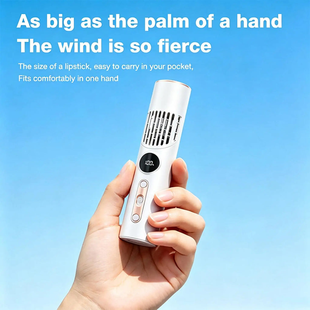 Electric Fan Handheld Foldable Mini Digital Display Equipment Travel Makeup Fan For Summer Camping Outdoor Beach Festival Sports Zpaxo