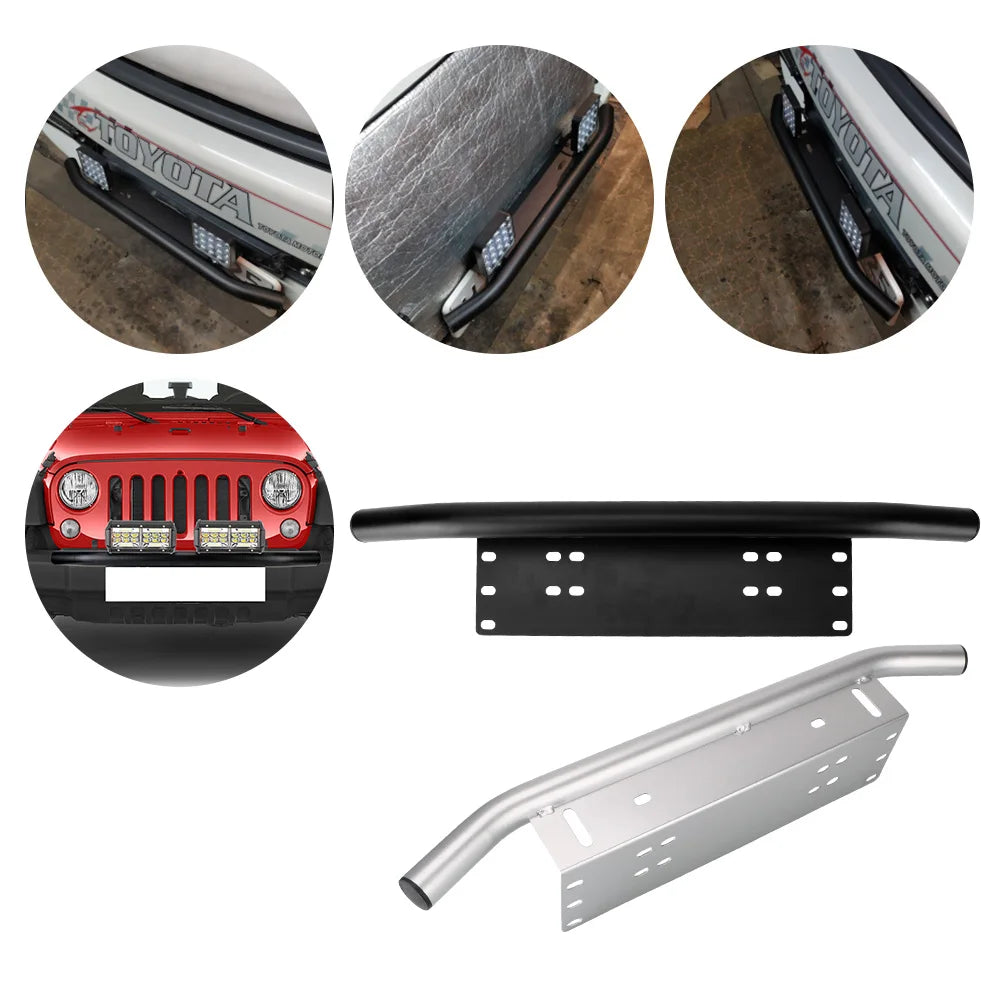 Off Road LED Light Bar Frame Holder Universal Front Bumper License