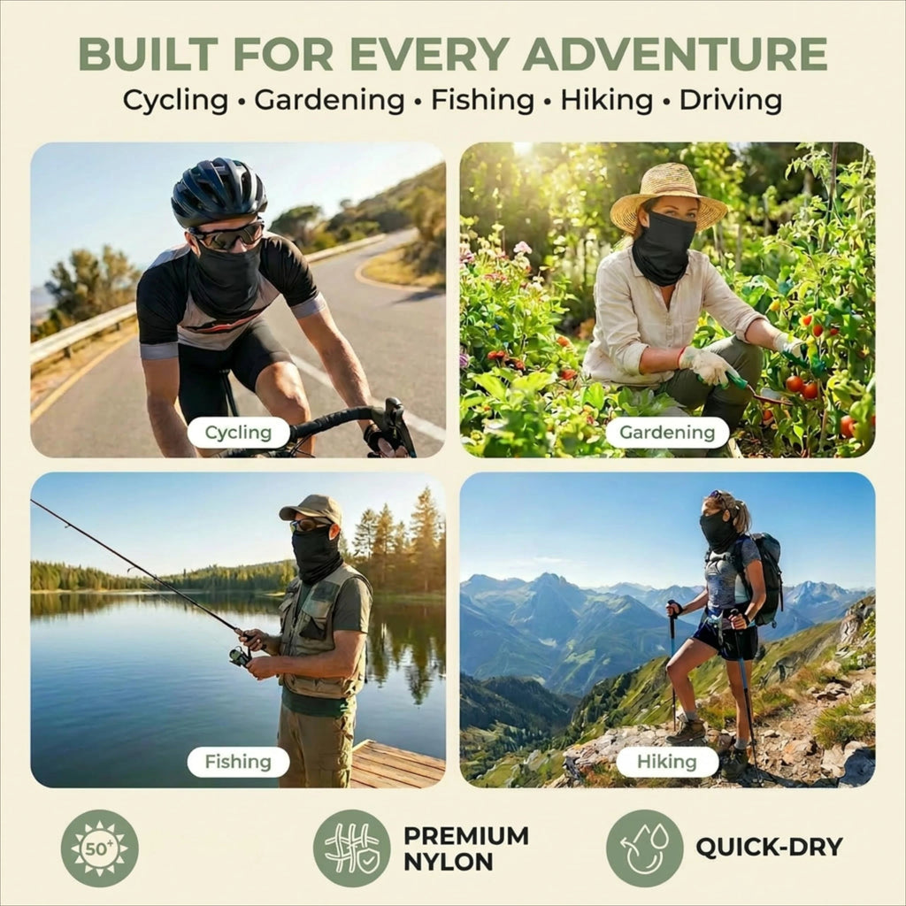 Breathable Summer Cycling Headwear Ice Silk Anti UV Face Cover