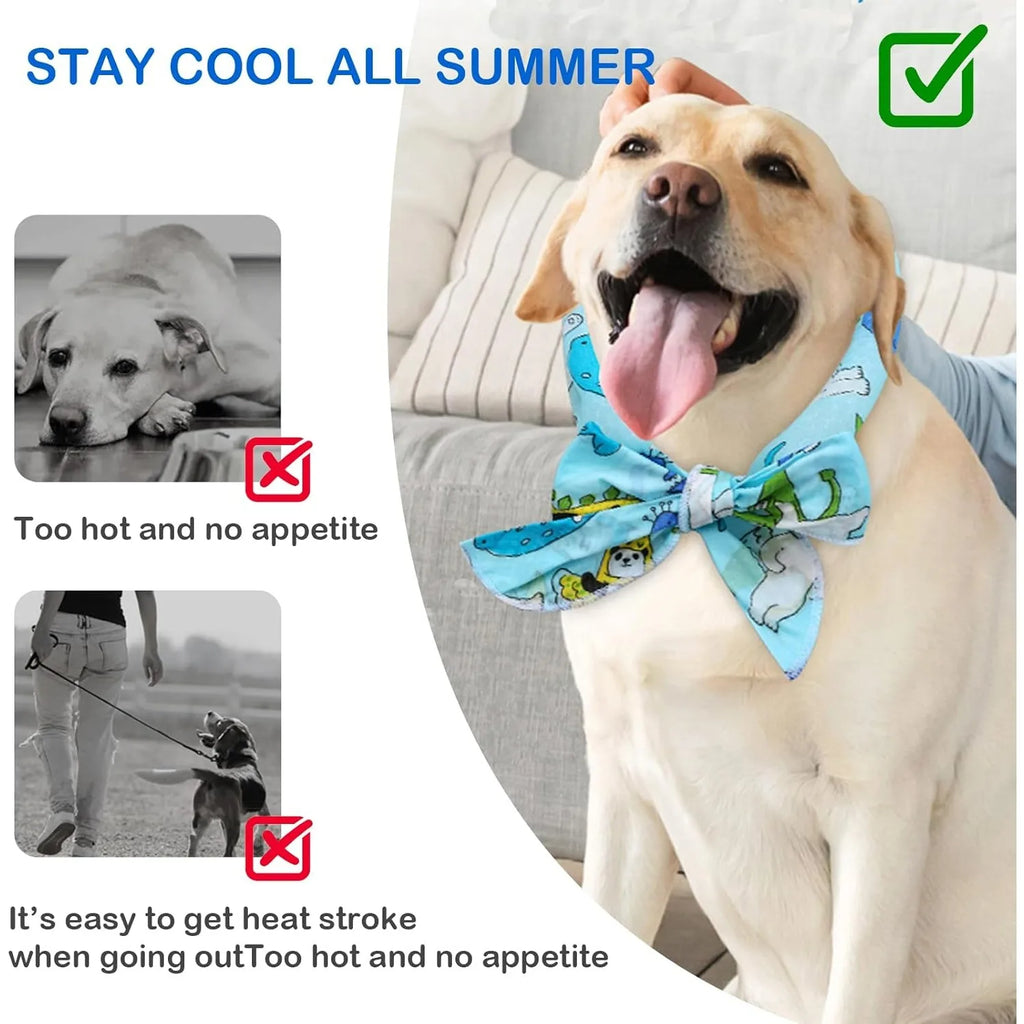 Cartoon Pet Cooling Neck Wrap Cat Dog Ice Scarf Summer Heat Relief