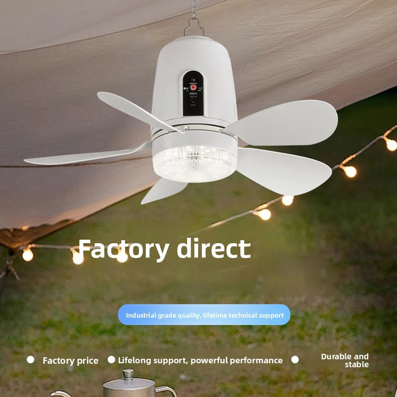 2026 New Solar Ceiling Fan Light with Remote Control, Silent, IP65 Waterproof, Three Color Temperatures, Three Wind Speeds Zpaxo