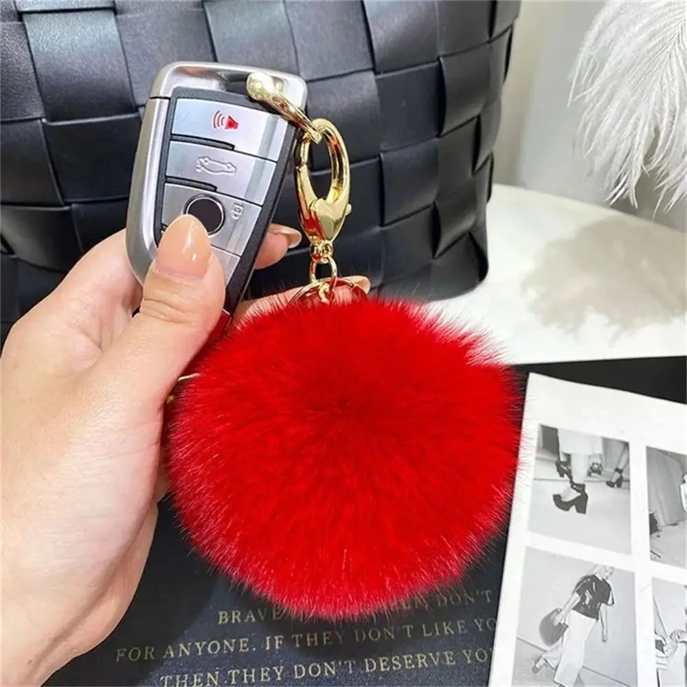 Fluffy Soft Pompom Ball Keychain Bag Ornament Hanging Decoration Fur Ball Keyring Backpack Bag Charm Fur Pendant Jewelry Gifts Zpaxo