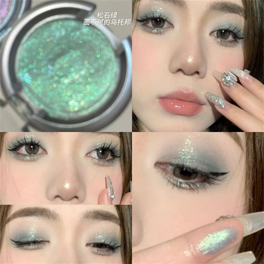 Discoloration Diamond Glitter Monochrome Eyeshadow Palette Pearl Zpaxo