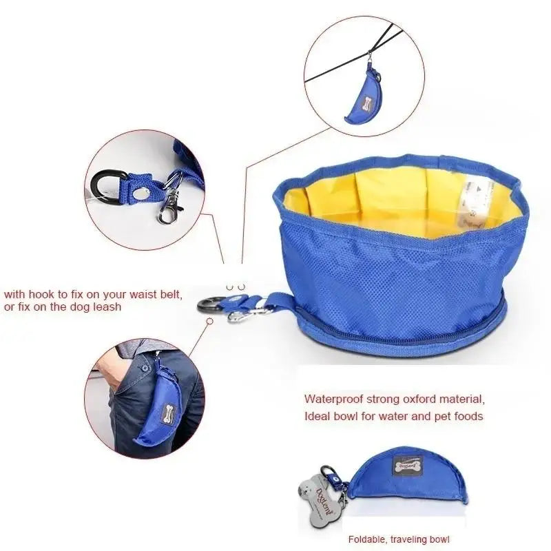 Big Volume Dog Drinking Container Foldable Dog Water Bowl Food Storage Bag Outdoor Hiking Travel Folding Pet Bowl 1100ML Zpaxo