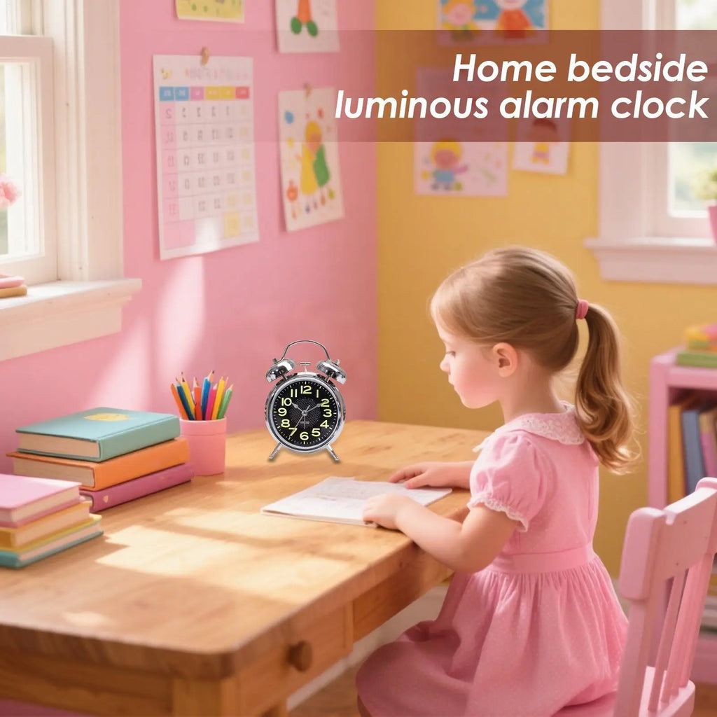 Loud Mechanical Alarm Clock Heavy Sleepers Adults Retro Twin Bell