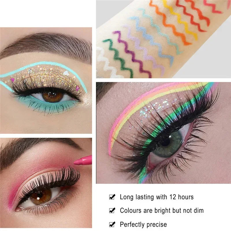 New 20 Color Waterproof Pearlescent Matte Eyeliner Not Easy To Smudge Eyeliner Pen Rotatable Eyeliner Long Lasting Eye Cosmetic Zpaxo