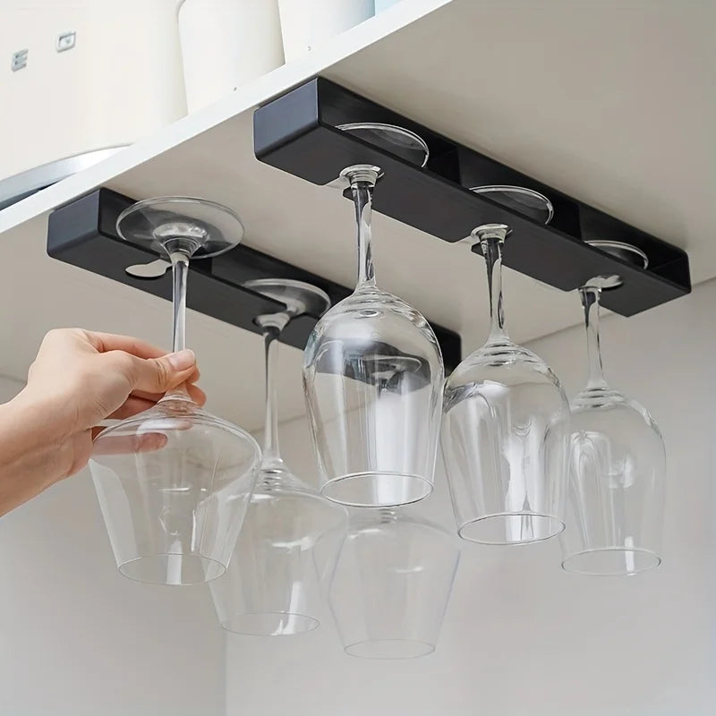 Wine Glass Inverted Hanging Rack Non Perforated Metal Decoration