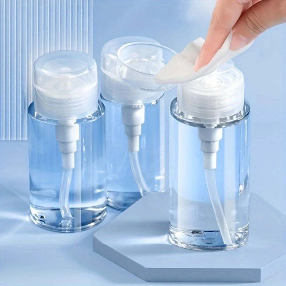 Refillable Bottle, Push Filler, Down Air Pump Unloader, Nail Polish and Makeup Remover Bottle Packaging Zpaxo