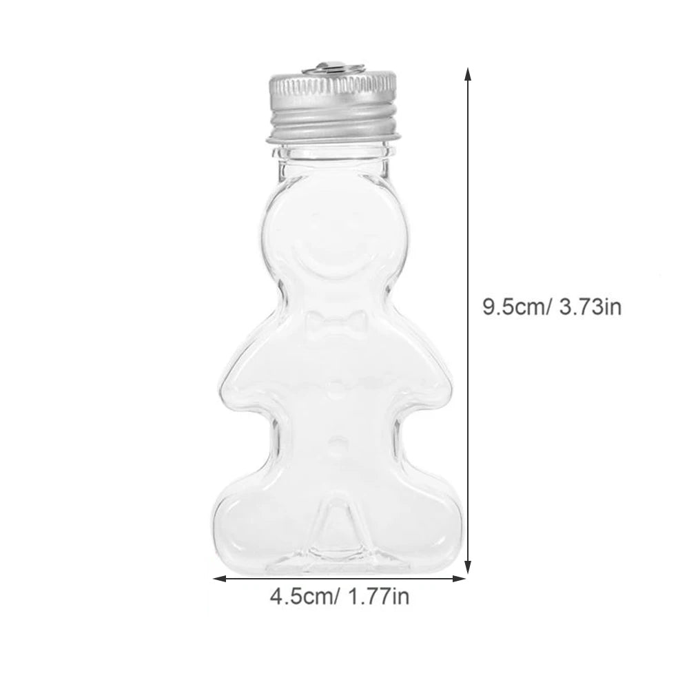 Christmas Gingerbread Man Mini Bottle – Candy & Drink Jar Mini Holiday Bottle Zpaxo