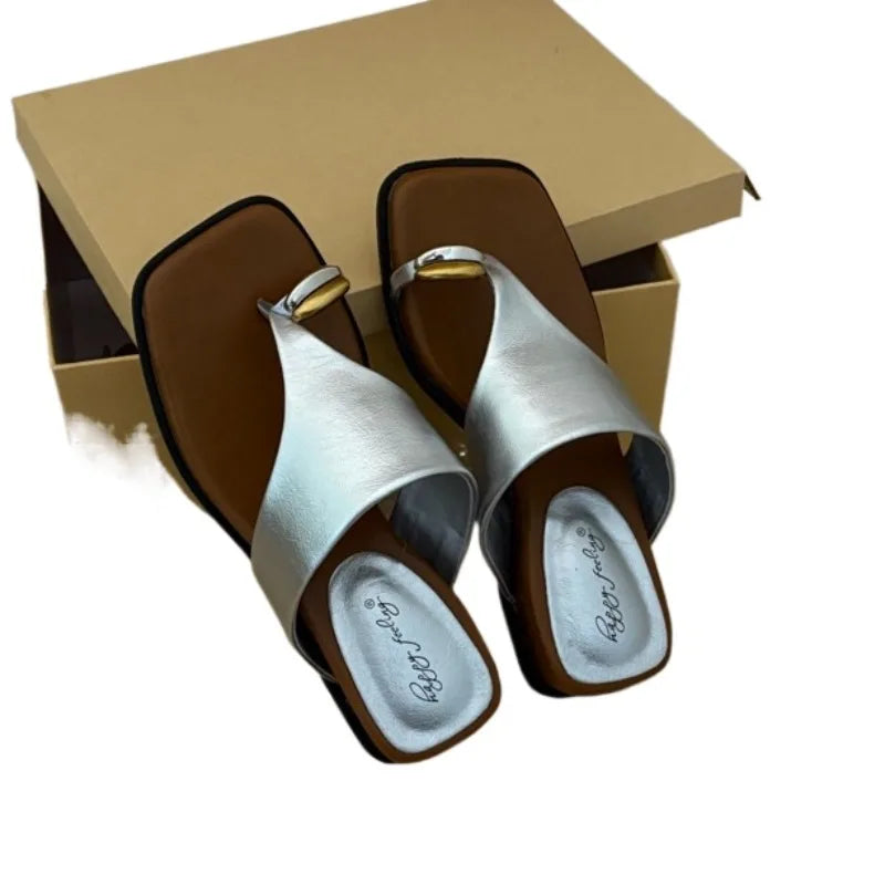 Platform Wedges Heel Clip Toe Women Slippers Concise Dress Street Style Slides Summer Ladies Outdoor Sandalias Zpaxo