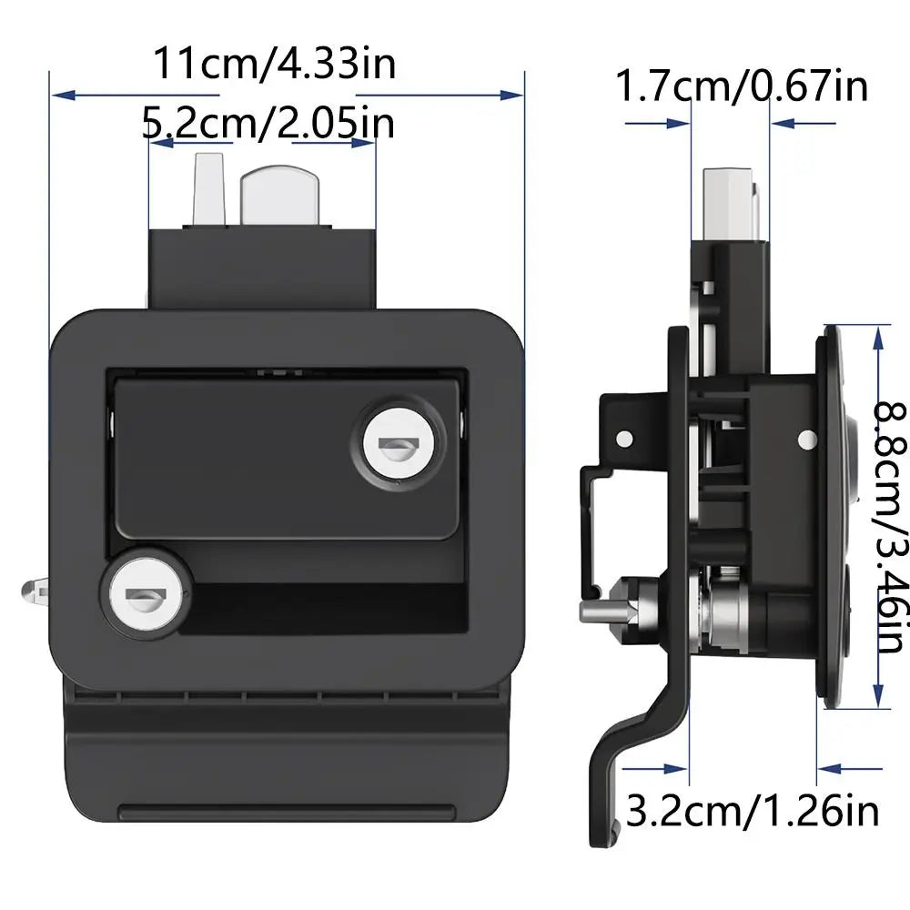 Black 2 Keys RV Door Lock Anti Theft Easy Install Camper Replacement Zpaxo