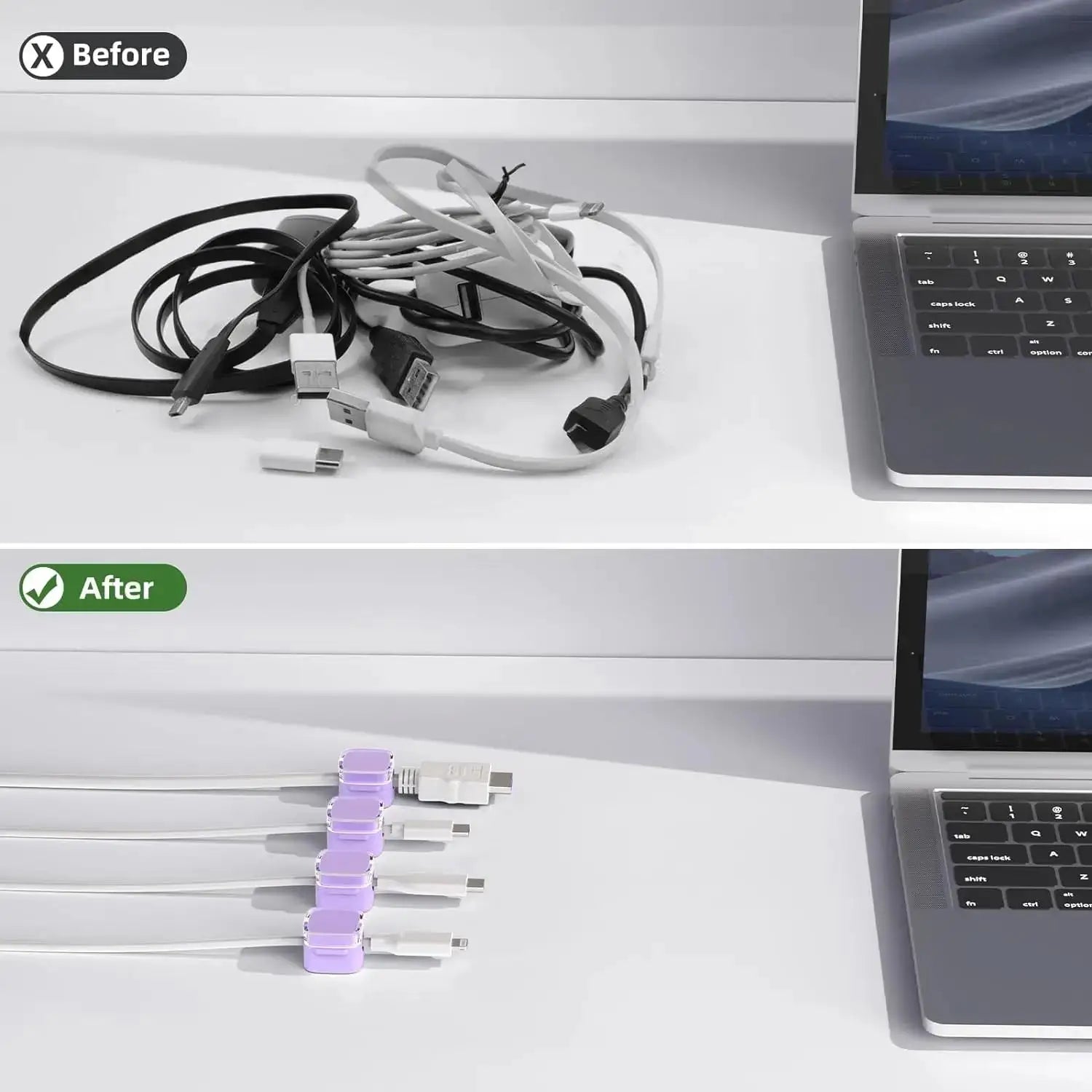 Universal Colorful Magnetic Cable Organizer Smooth Adjustable Cable Holder Under Desk Cable Management Wire Keeper Cable Clips Zpaxo