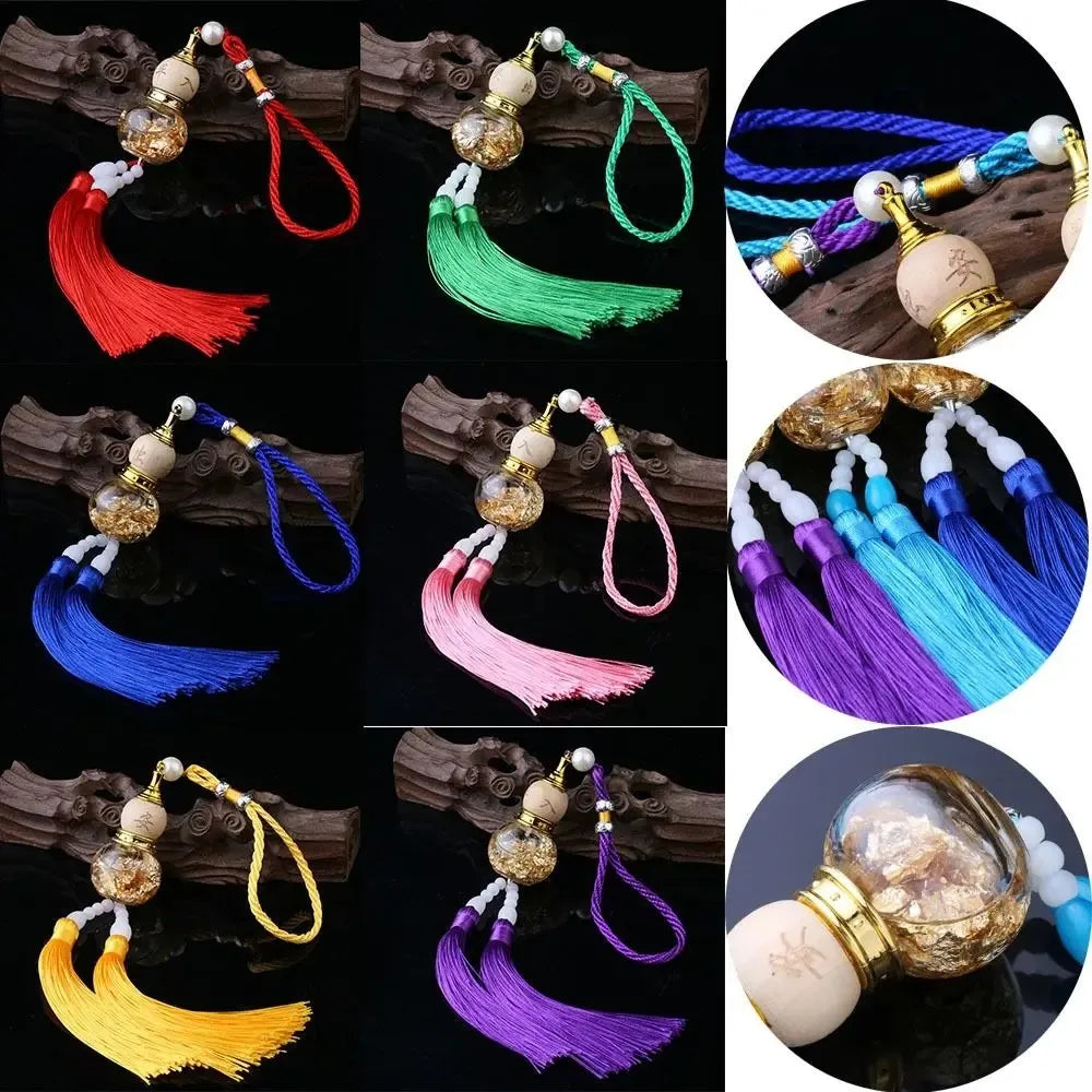 Chinese Glass Bottle Gourd Pendant Gold Foil Bottom Cartoon Double Zpaxo