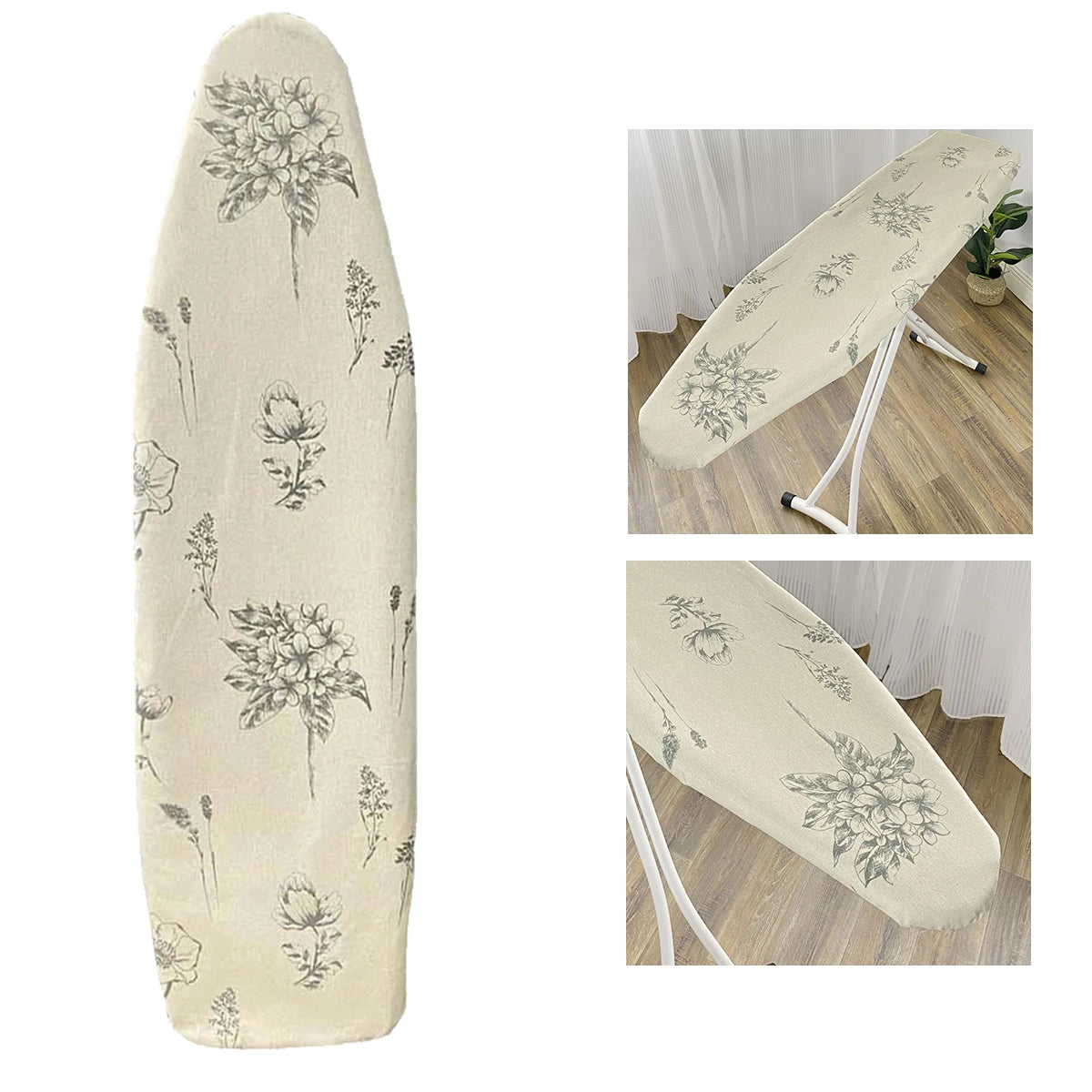 Cotton Ironing Board Cover Resists Scorching Ironing Drawstring Tightening Ironing Board Accessories Protector Cover 140x50cm Zpaxo