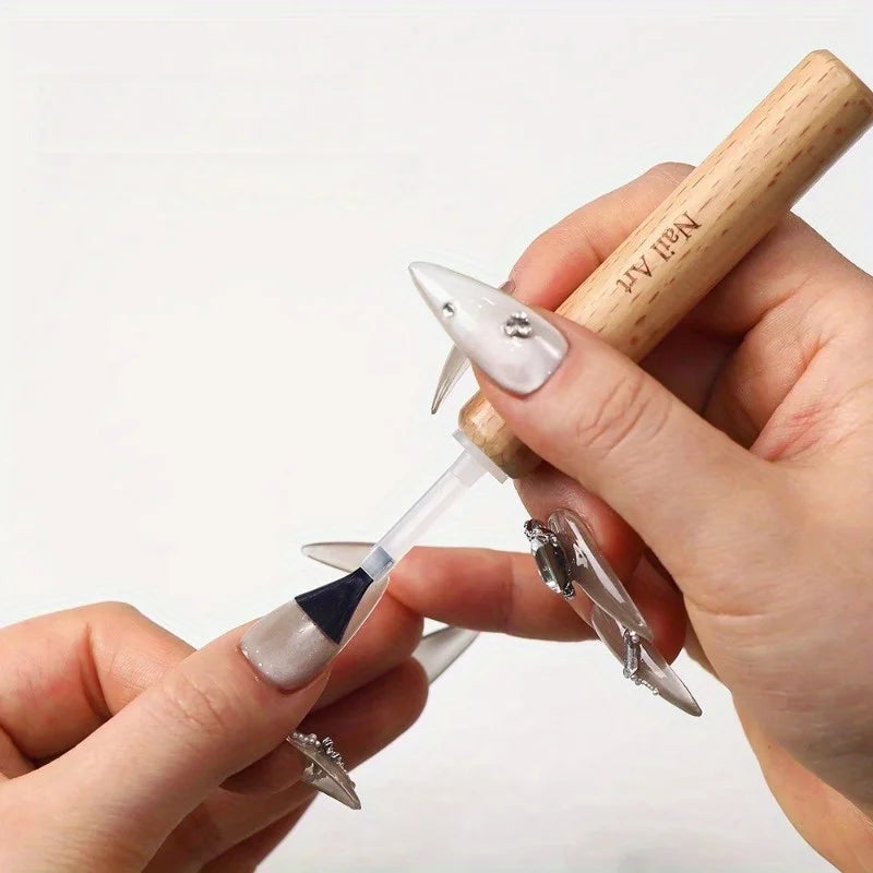 Professional Nail Art Brush Detachable Wooden Grip-multi-functional
