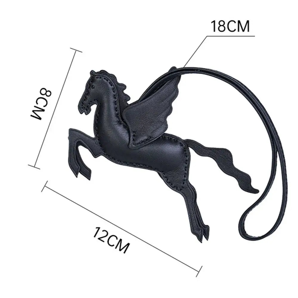 Leather Horse Keychain Fashion Lanyard Pegasus Bag Pendant High-end Zpaxo