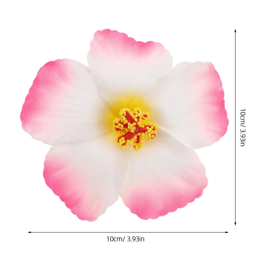 10Pcs Artificial Hibiscus Flowers Realistic Hawaiian Faux Flowers for Tropical Luau Beach Wedding Party Decoration Supplies Zpaxo