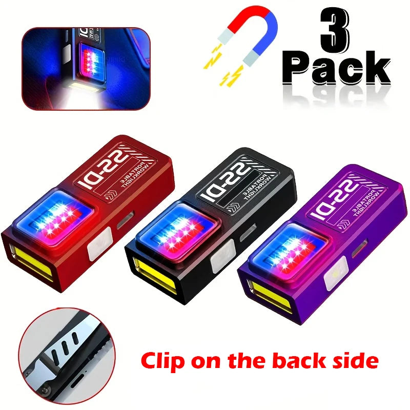 Mini COB LED Flashlight USB Rechargeable – Clip & Magnet EDC