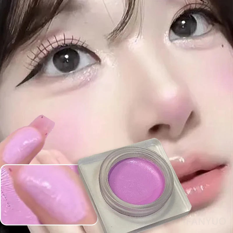 Purple Blush Cream Cheek Rouge Rose Brown Mud Palette Long-lasting