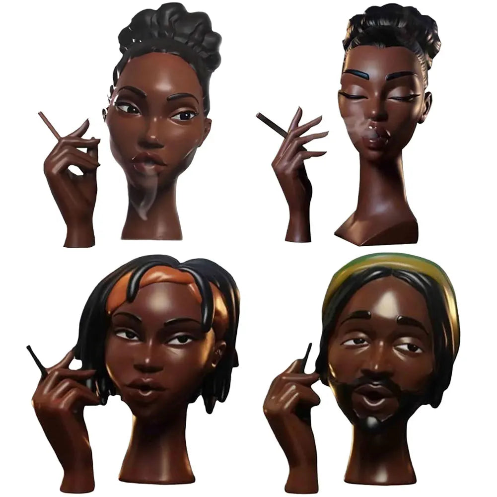 Elegant Black Women Head Incense Burner Headscents Incense Holder Black Woman Incense Burner Head Black Women Home Decoration Zpaxo
