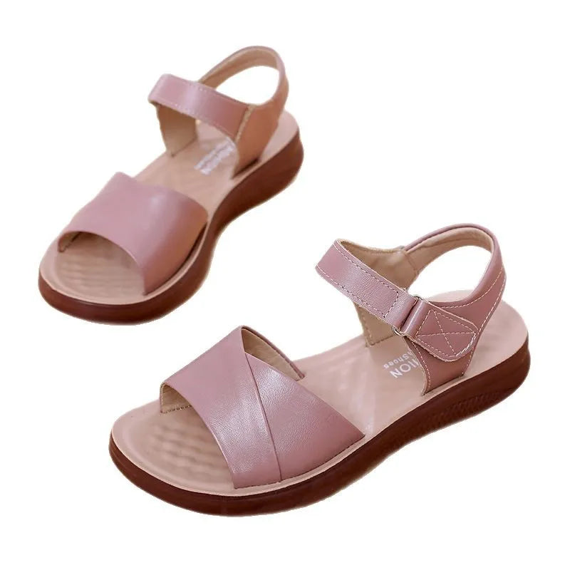 White Leather Wedge Sandals Women Crisscross Strap Adjustable Ankle Zpaxo