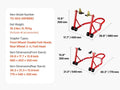 Motorcycle Stand 850lbs Heavy Duty Front Rear Combo Stand Front Wheel Dual-Fork Stand Rear U+L Fork Swingarm Spool Stand Zpaxo RED U L Type