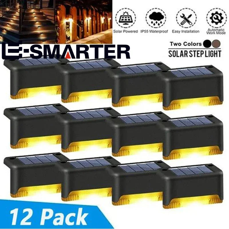 Solar Deck Step Lights 12-Pack – Waterproof LED Outdoor Stairs