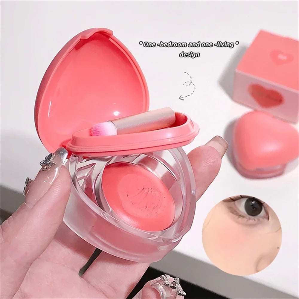 Lip&Cheek Dual purpose Makeup Lip Mud Clay Lipstick Matte Wooden Rose Lip Tint Peach Blusher Cream Lasting Natual Mousse Blush Zpaxo