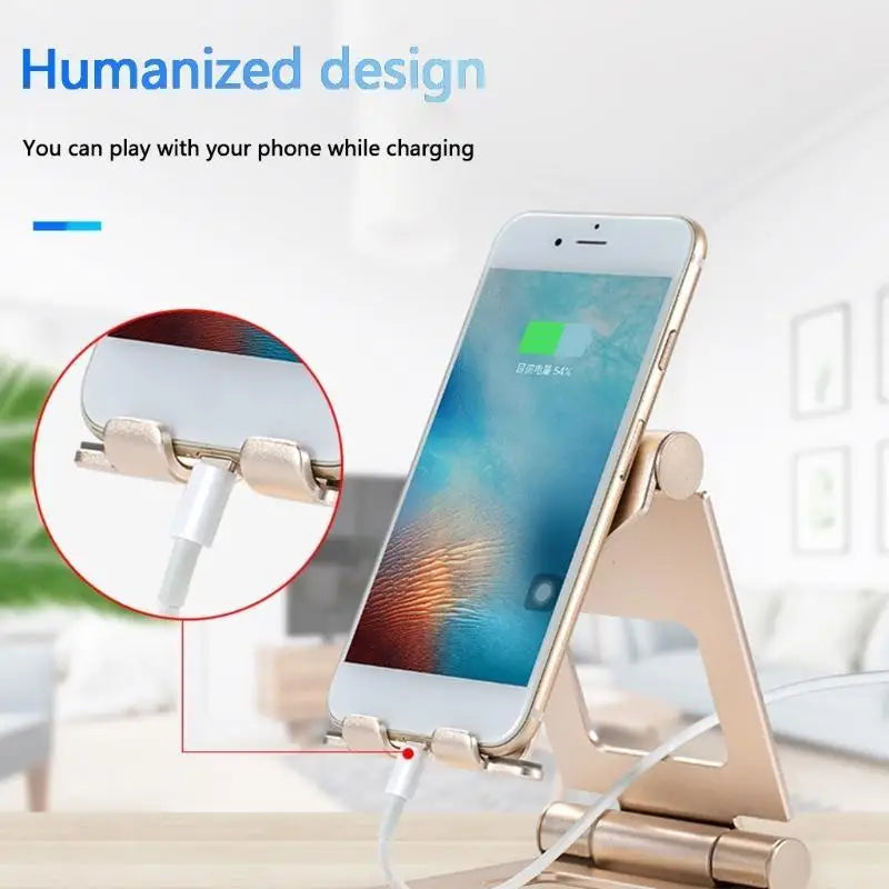 652F Multi-Angle Cell Phone Stand for Desk Dual Foldable Desktop Phone Holder Non Slip Cradle for All Smartphones Tablets Zpaxo