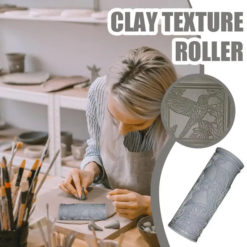 Roller Clay Tool Rolling Pin Crafting Supplies Bird Bee Whale Pattern