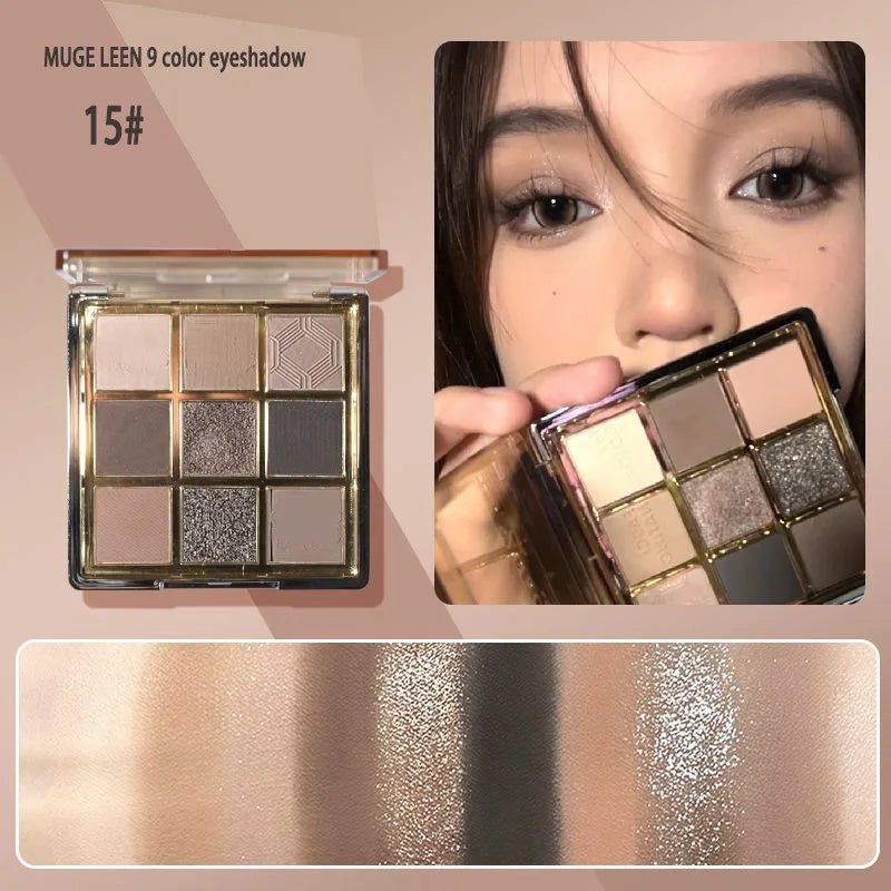 9 Colors Eyeshadow Palette Earth-toned Pearl Matte Shimmer Eye Shadow