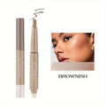 Three-dimensional beauty stick, high-gloss grooming, nose shadow, facial brightening,integrated double-head grooming contour pen Zpaxo BROWNISH