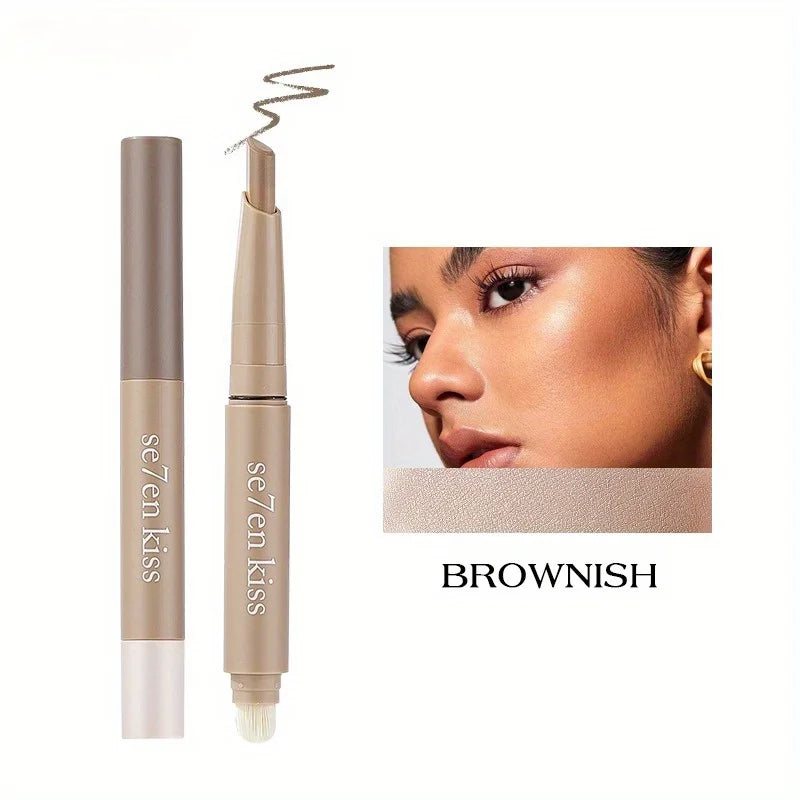 Three-dimensional beauty stick, high-gloss grooming, nose shadow, facial brightening,integrated double-head grooming contour pen Zpaxo BROWNISH